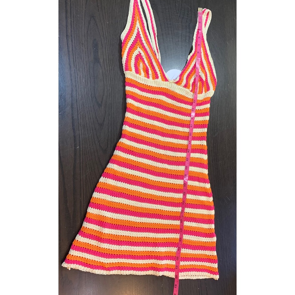 Princess Polly Pareem‎ Mini Dress US 4 Crochet Stripe Sexy Cottagecore Knitwear - Picture 12 of 14